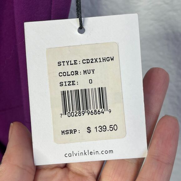 Calvin Klein Purple Sleeveless Sheath Dress in Size 0 Corpcore Office Siren NWT - Picture 10 of 14